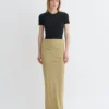 Nanushka Shanda - Draped Mesh Jersey Maxi Skirt - Sand