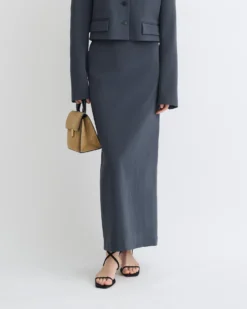 Nanushka Nya - Paper Jersey Midi Skirt - Dusty Blue -Nanushka Sale Store NW25PFSK16055NYA DUSTYBLUE PAPERJERSEY 1