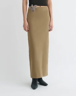 Nanushka Nya - Paper Jersey Midi Skirt - Brown -Nanushka Sale Store NW25PFSK16177 3