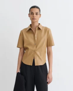 Nanushka Clare - Okoborâ„¢Alt-Leather Shirt - Oak