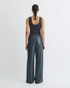 Nanushka Anesa - Okobor™ Alt-Leather Top - Steel Blue/Grey -Nanushka Sale Store NW25PFTP00755 2