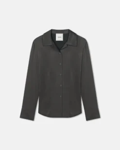 Nanushka Nathalie - Slip Satin Shirt - Dark Green -Nanushka Sale Store NW25PFTP01869NATHALIE DARKGREEN SLIPSATIN