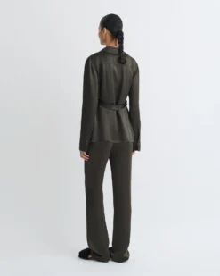 Nanushka Nathalie - Slip Satin Shirt - Dark Green -Nanushka Sale Store NW25PFTP01869 2