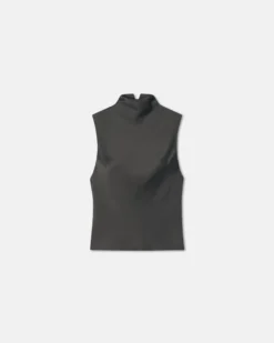 Nanushka Colson - Slip Satin Turtleneck Top - Dark Green