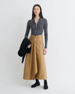 Nanushka Ariyah - Striped Terry Merino Top - Grey Stripe -Nanushka Sale Store NW25PFTP03794 2