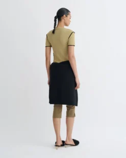 Nanushka Sabelle - Cropped Mesh Jersey T-Shirt - Sand/Anthracite -Nanushka Sale Store NW25PFTP06772 2