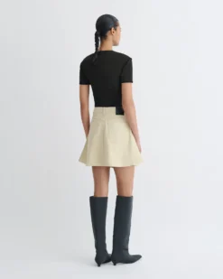 Nanushka Sabelle - Cropped Mesh Jersey T-Shirt - Antracite/Black -Nanushka Sale Store NW25PFTP06895 2