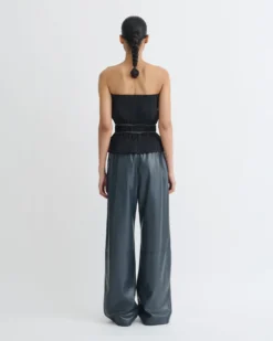 Nanushka Rosey - Glass Poplin Bandeau Top - Black -Nanushka Sale Store NW25PFTP09799 3