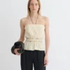 Nanushka Rosey - Glass Poplin Bandeau Top - Oat
