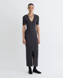 Nanushka Akka - Wool Jersey Henley Top - Grey 7 Nanushka Akka - Wool Jersey Henley Top - Grey -Nanushka Sale Store NW25PFTP10392 1