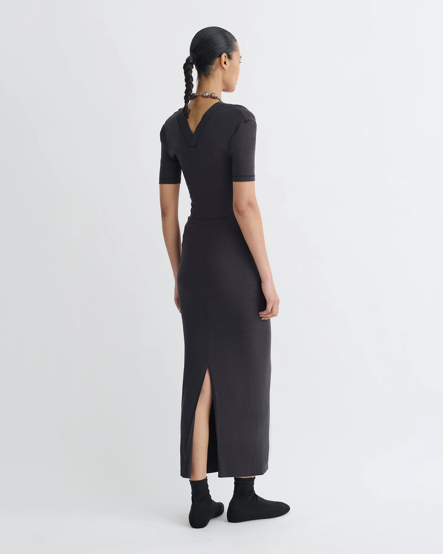 Nanushka Akka - Wool Jersey Henley Top - Grey 4 Nanushka Akka - Wool Jersey Henley Top - Grey - Image 4