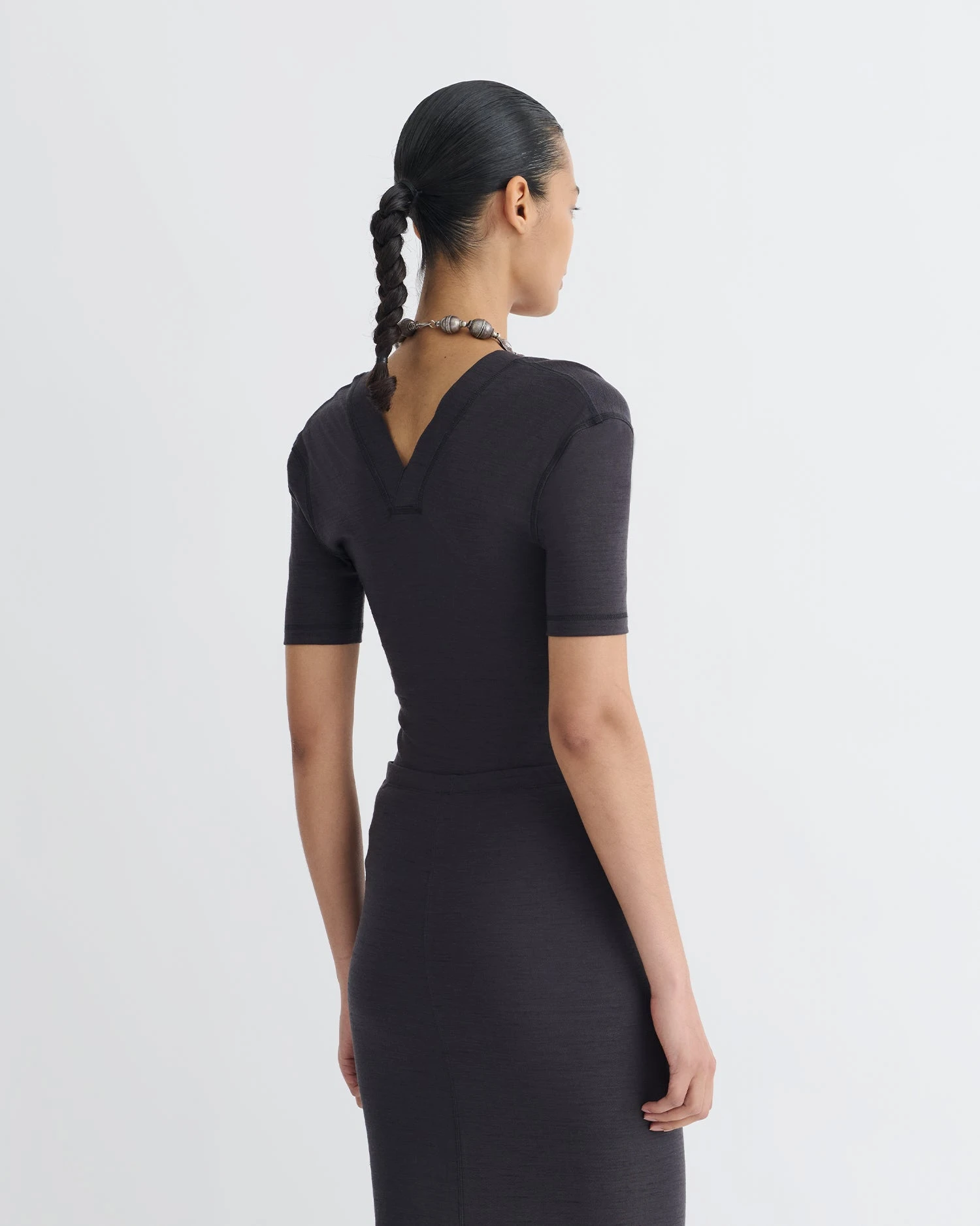 Nanushka Akka - Wool Jersey Henley Top - Grey 2 Nanushka Akka - Wool Jersey Henley Top - Grey - Image 2