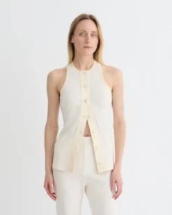 Nanushka Arne - Crepe Top - Creme