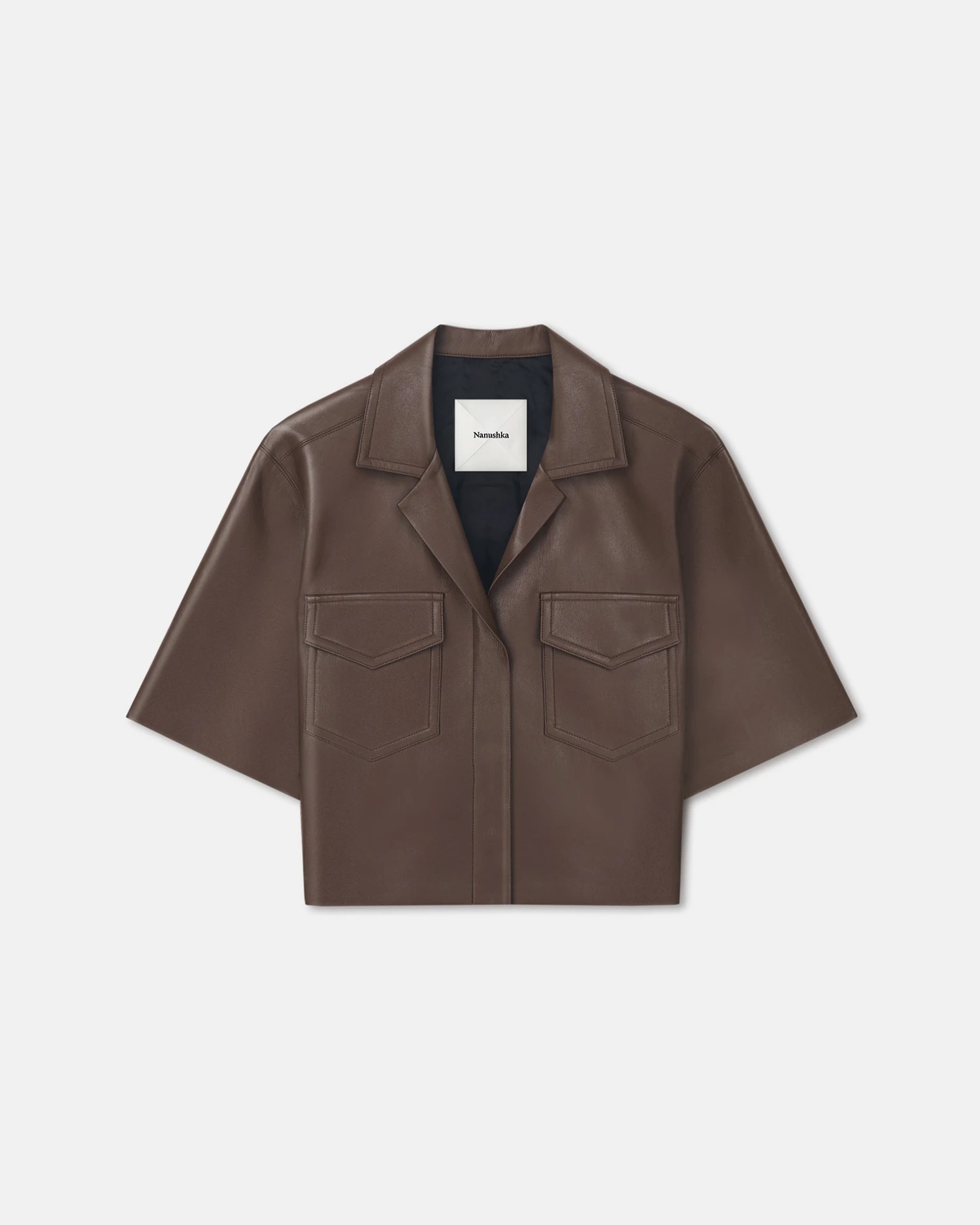 Nanushka Maisie - Regenerated Leather Shirt - Chocolate 5 Nanushka Maisie - Regenerated Leather Shirt - Chocolate - Image 5