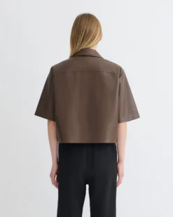 Nanushka Maisie - Regenerated Leather Shirt - Chocolate 7 Nanushka Maisie - Regenerated Leather Shirt - Chocolate -Nanushka Sale Store NW25PFTP14678 4