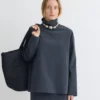 Nanushka Sitara - Paper Jersey Turtleneck Top - Dusty Blue