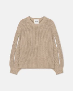 Nanushka Jacint - Cashmere-Blend Sweater - Oatmeal -Nanushka Sale Store NW25RSSW11674 JACINT OATMEAL CASHMERE BLEND