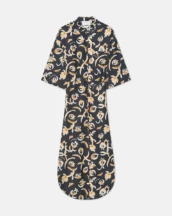Nanushka Damala - Printed Silk Twill Shirt Dress - Black Floral 7 Nanushka Damala - Printed Silk Twill Shirt Dress - Black Floral -Nanushka Sale Store NW25SSDR04599DAMALA BLACKFLORAL TWILLSILK