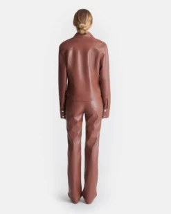 Nanushka Bogna - Okobor™ Alt-Leather Shirt Jacket - Henna -Nanushka Sale Store NW25SSJK21275BOGNA HENNA OKOBOR 2