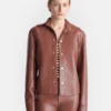 Nanushka Bogna - Okobor™ Alt-Leather Shirt Jacket - Henna