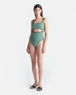 Nanushka Sale Store 9 Nanushka Sale Store -Nanushka Sale Store NW25SSSS36561SORENA SEAGREEN BLACK RECYCLEDNYLON CROCHET 1