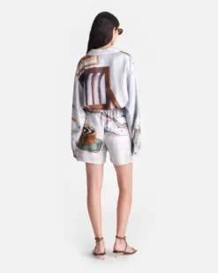 Nanushka Anne - Printed Silk Twill Shorts - Poppyseed Cake -Nanushka Sale Store NW25SSST38050ANNE POPPYSEEDCAKE TWILLSILK 02