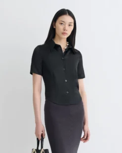 Nanushka Clare - Slip Satin Shirt - Black