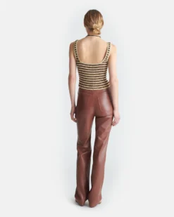 Nanushka Jacoba - Okobor™Alt-Leather Pants - Henna -Nanushka Sale Store NW25SSTP24650DELFINE MULTICOLORSTRIPE COTTONRIB 2 26af49f2 d513 4816 94cf 9cf62e045c93