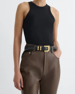 Nanushka Ryker - N' Monogram Belt - Black -Nanushka Sale Store RYKER BLACK LEATHER 4 643e457d f02d 4d83 8a17 be24a7938e3d