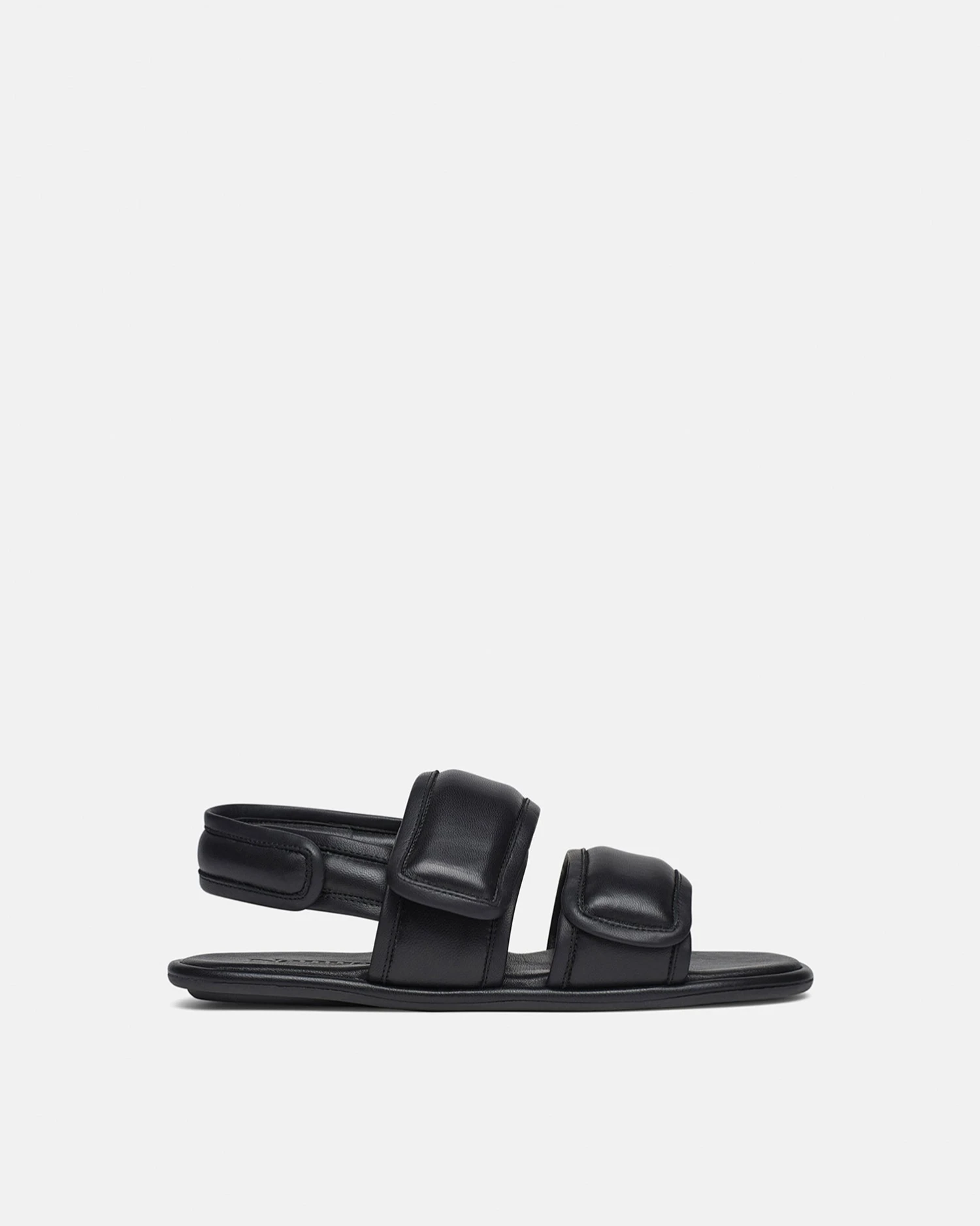 Nanushka Tarrus Mens - Rounded Toe Padded Flat Sandals - Black 1 Nanushka Tarrus Mens - Rounded Toe Padded Flat Sandals - Black