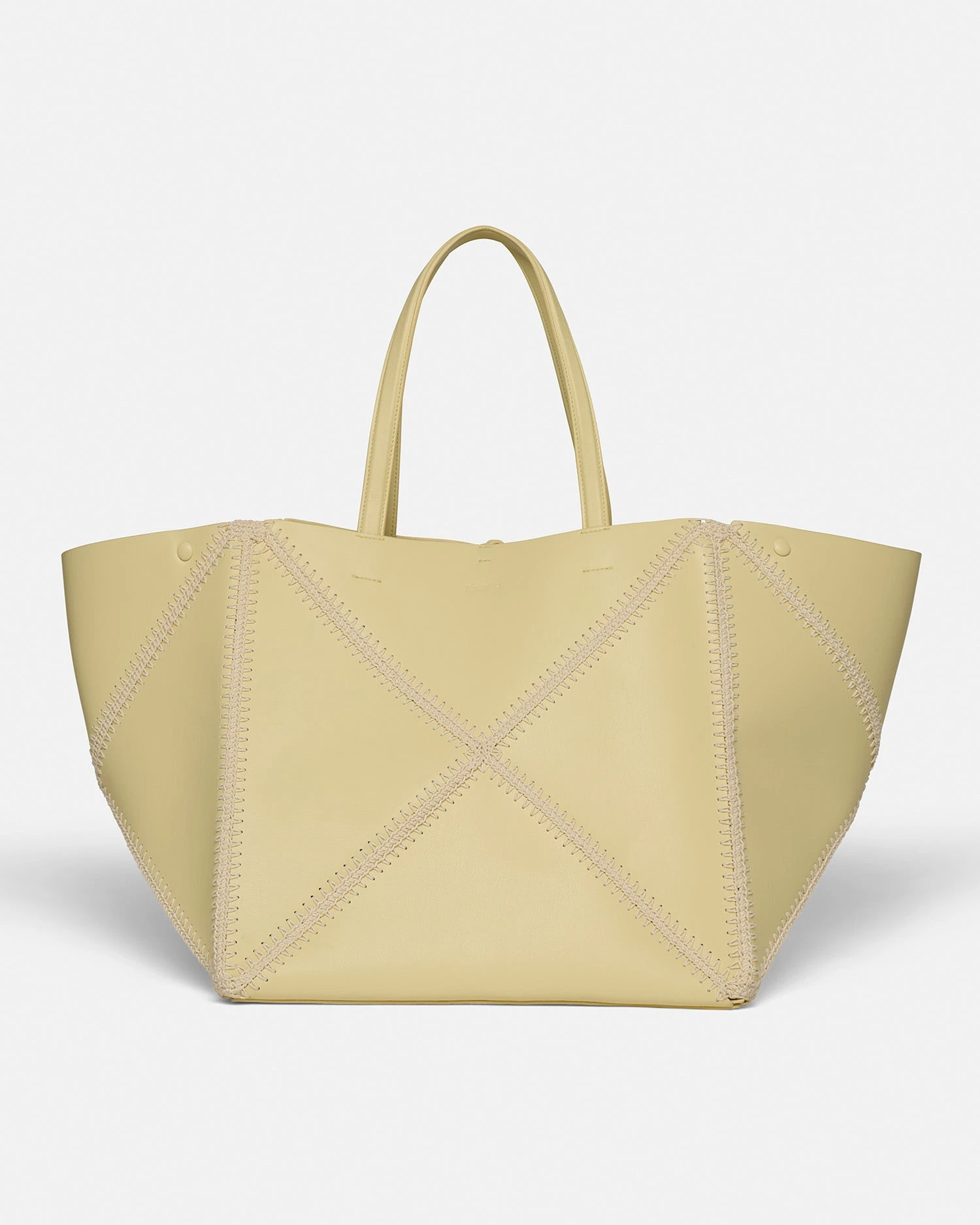 Nanushka Origami Tote Large - Alt-Nappa Crochet Tote - Moonbeam/Crème 1 Nanushka Origami Tote Large - Alt-Nappa Crochet Tote - Moonbeam/Crème