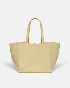 Nanushka Origami Tote - Alt-Nappa Crochet Tote - Moonbeam/Crème