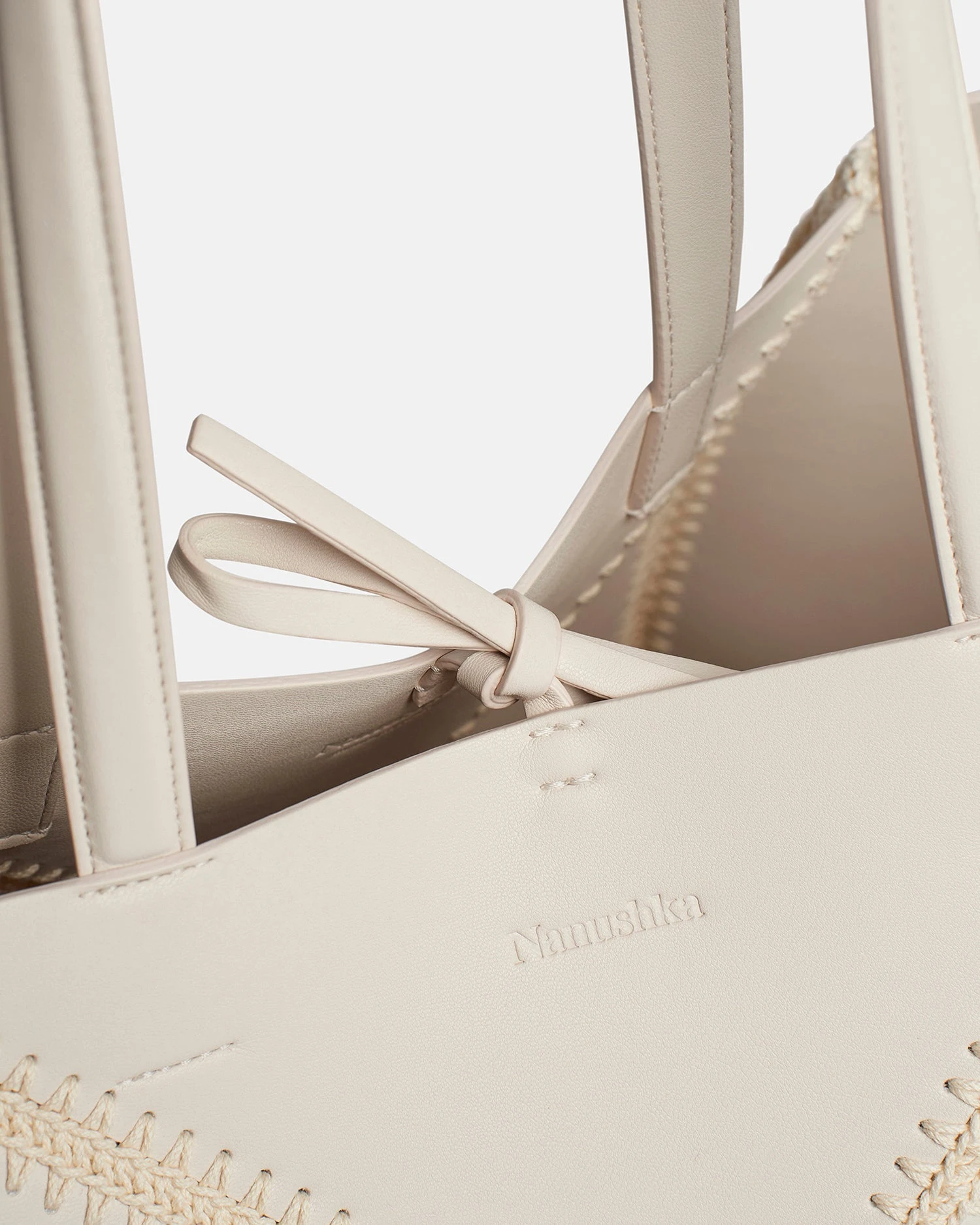 Nanushka Origami Tote - Alt-Nappa Crochet Tote - Off White/Crème 5 Nanushka Origami Tote - Alt-Nappa Crochet Tote - Off White/Crème - Image 5