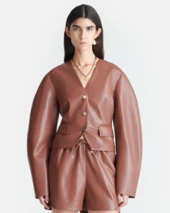 Nanushka Kiyo - Okobor™ Alt-Leather Blazer - Henna